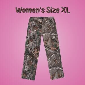 Ladies Mossy Oak Realtree Cargo Pants With Drawcord Leg Opening Size XL
